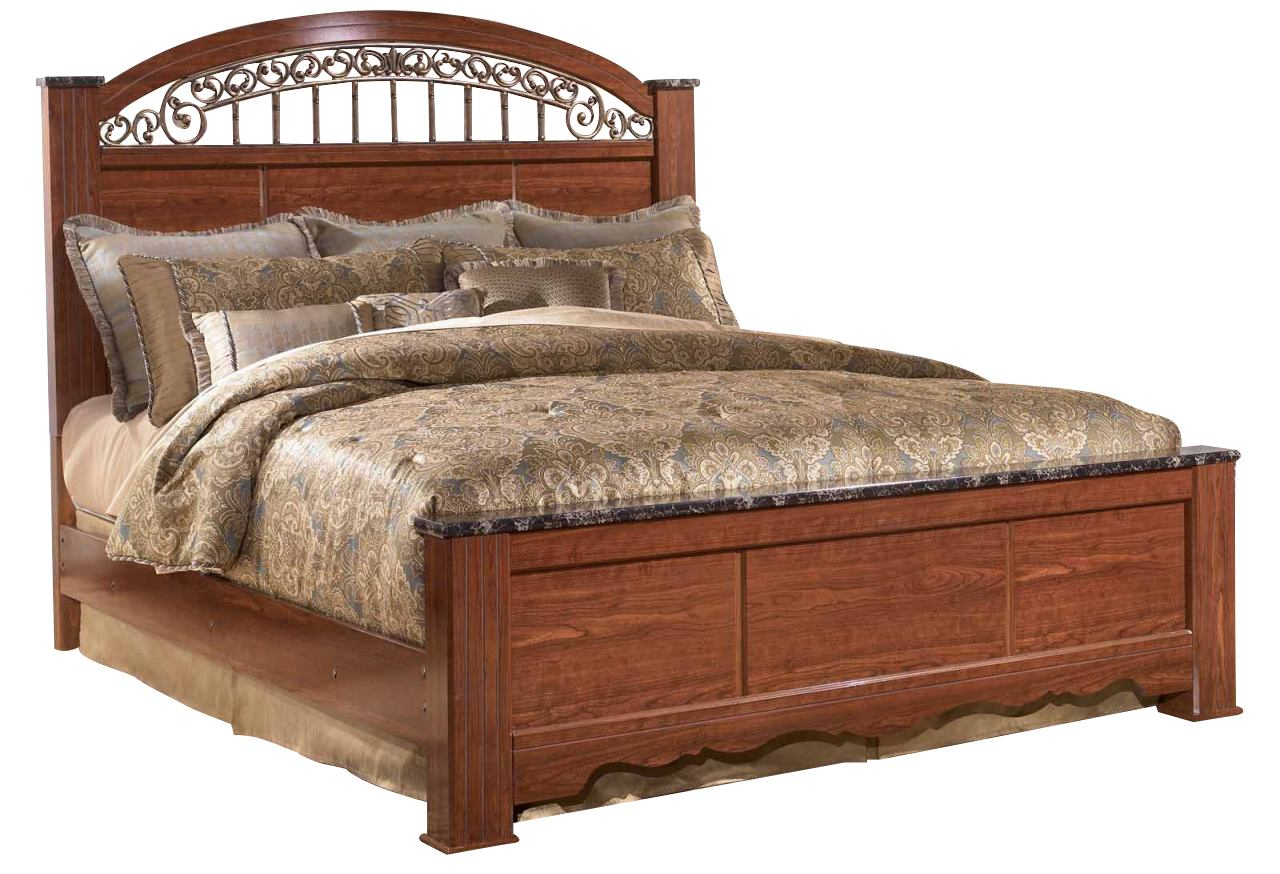 Fairbrooks Estate King Poster Bed In Cherry for proportions 1280 X 874