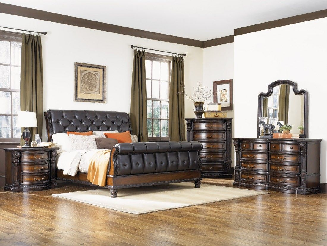 Fairmont Designs Grand Estates 4pc Eastern King Sleigh Bedroom Set inside measurements 1100 X 826