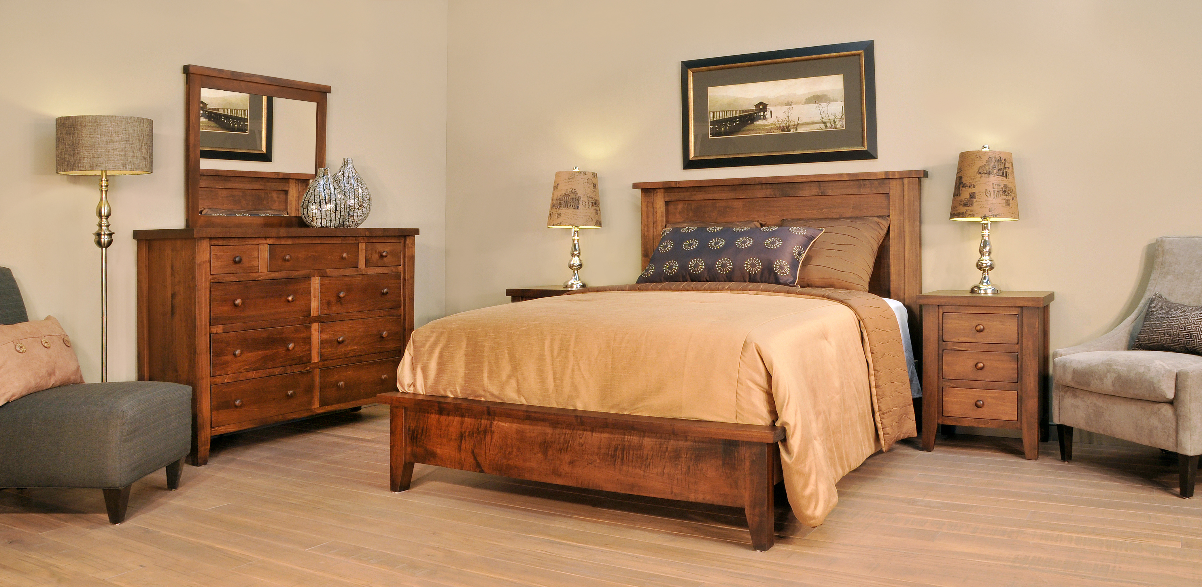 Farmhouse Bed Collection Amish Oak Warehouse within measurements 4172 X 2040