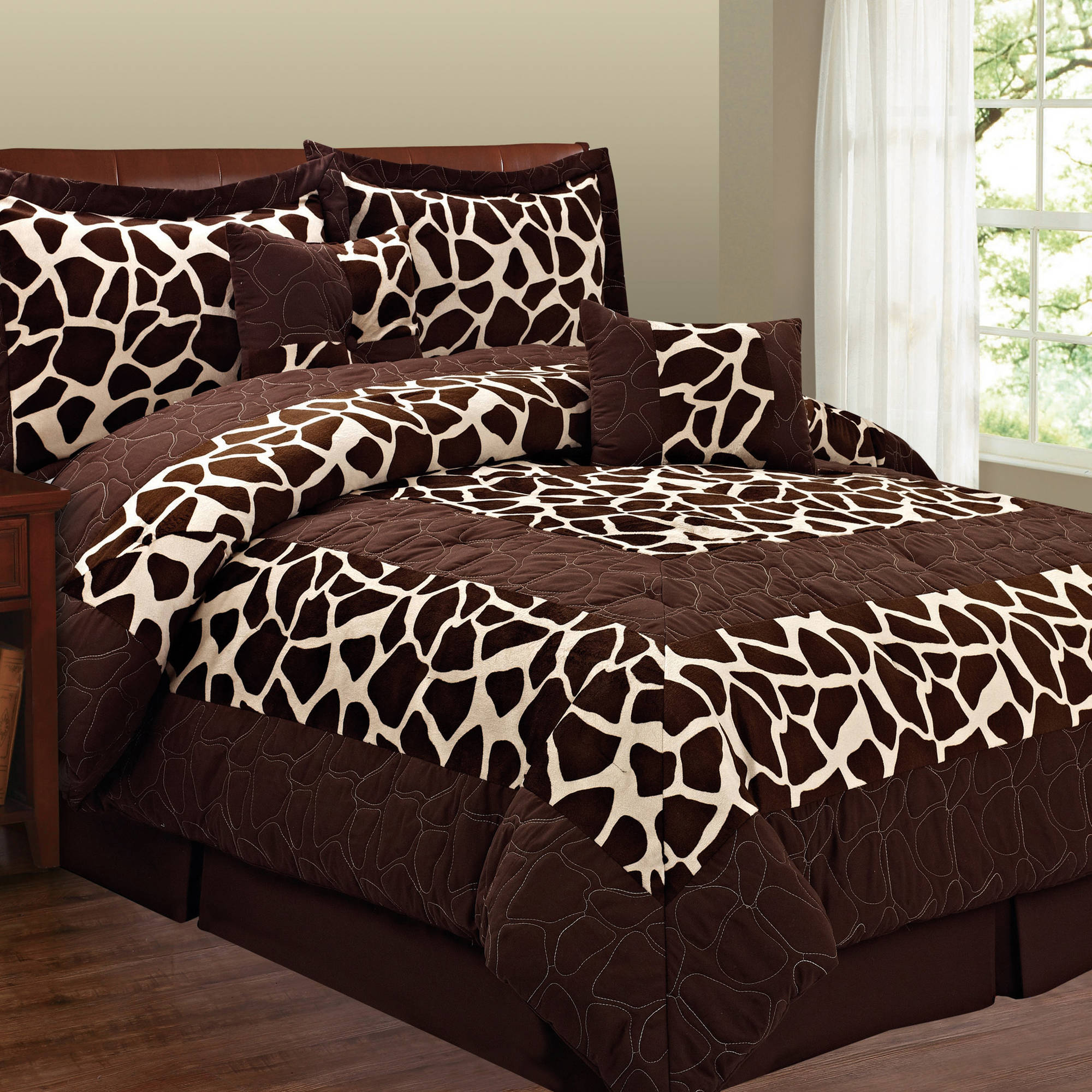 Fashion St 6 Piece Micro Suede Animal Print Bedding Set throughout measurements 2000 X 2000