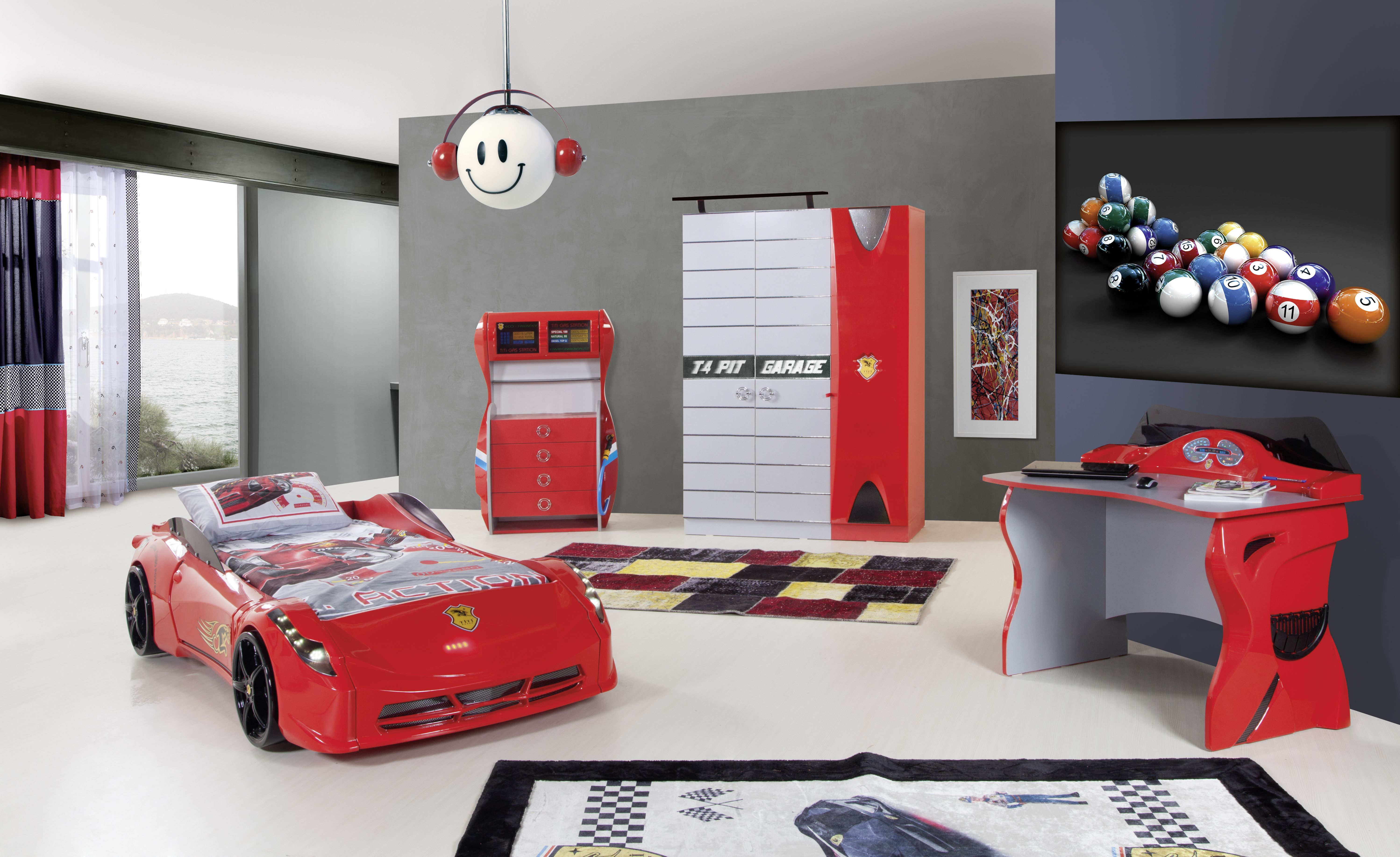 Ferrari Racer Red Bedroom Set Titi 3 Piece Bedroom Set Car inside dimensions 5993 X 3670