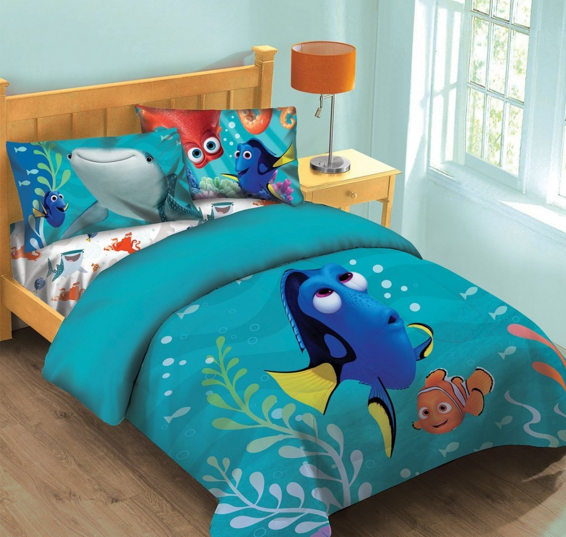 Finding Dory Curtains Walmart Bedding Bedroom Decor Nemo Wallpaper inside proportions 1150 X 1091