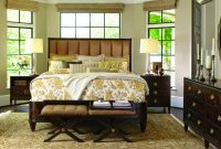 Fine Furniture Humphrey Bogart 4pc Stephens Upholstered Bedroom Set In Cigar for size 1600 X 1060