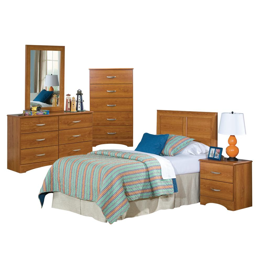 Five Piece Bedroom Set Including Twin Headboard Five Drawer Chest Six Drawer Dresser Mirror And Night Stand pertaining to sizing 1000 X 1000