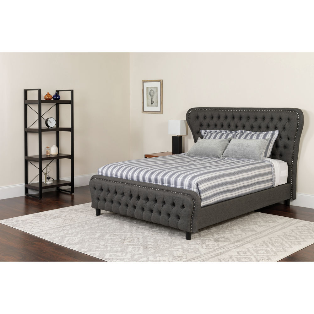 Flash Furniture King Platform Bed Set Dk Gray pertaining to dimensions 1000 X 1000