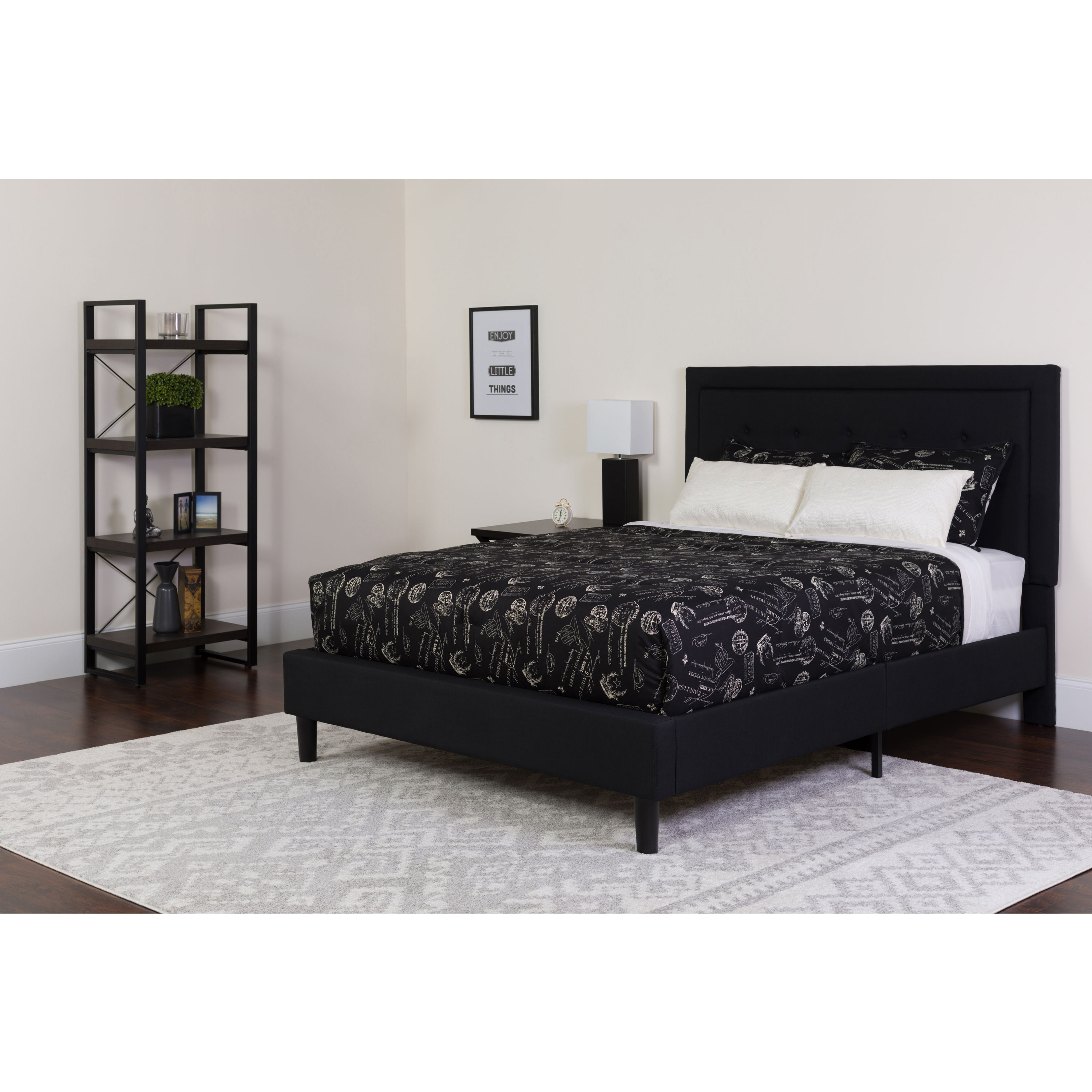 Flash Furniture Roxbury Black Twin Platform Bed Set in measurements 3000 X 3000