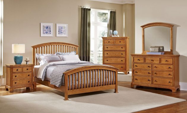 Forsyth Arched Bedroom Set Medium Oak Vaughan Bassett Furniture Cart for size 1600 X 1024