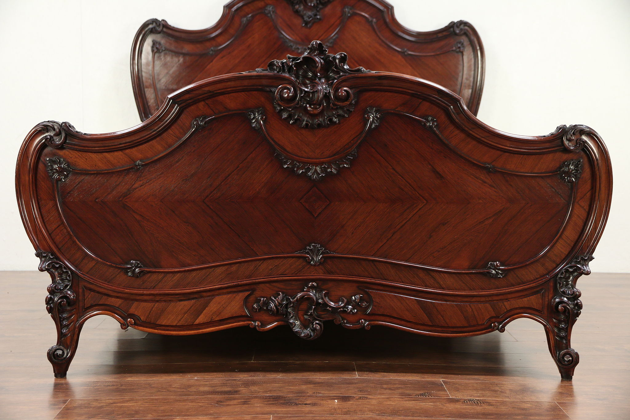 French Rosewood Antique Bedroom Set Queen Size Bed Nightstands 29601 inside measurements 2048 X 1365