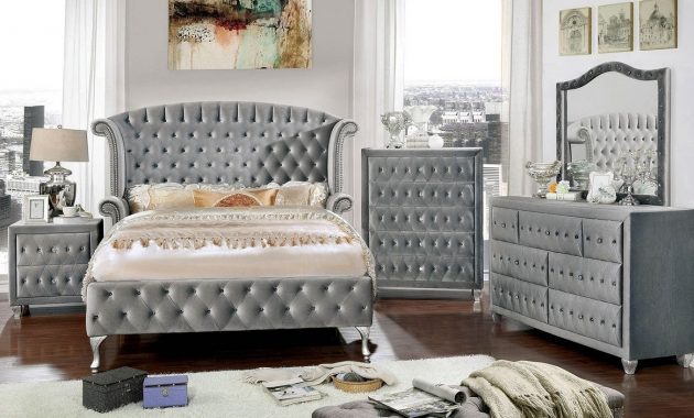 Furniture Of America Alzir Upholstered Bedroom Set In Gray regarding measurements 1200 X 702