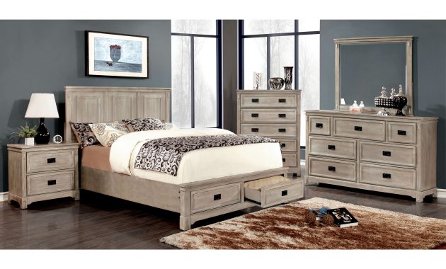 Furniture Of America Bodric 4 Piece Weathered Bedroom Set inside proportions 3500 X 3500