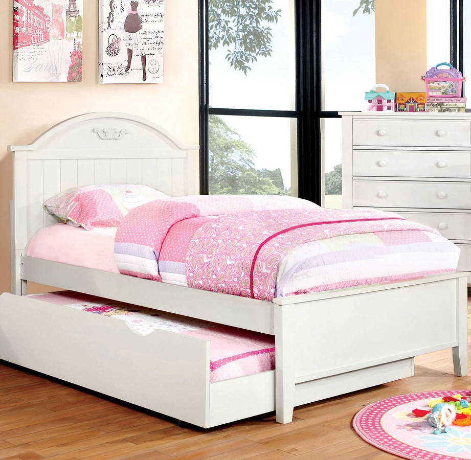 Furniture Of America Medina White Twin Trundle Bed regarding dimensions 921 X 900