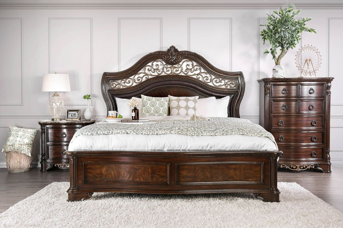 Furniture Of America Menodora Bedroom Set In Brown Cherry in proportions 1200 X 800