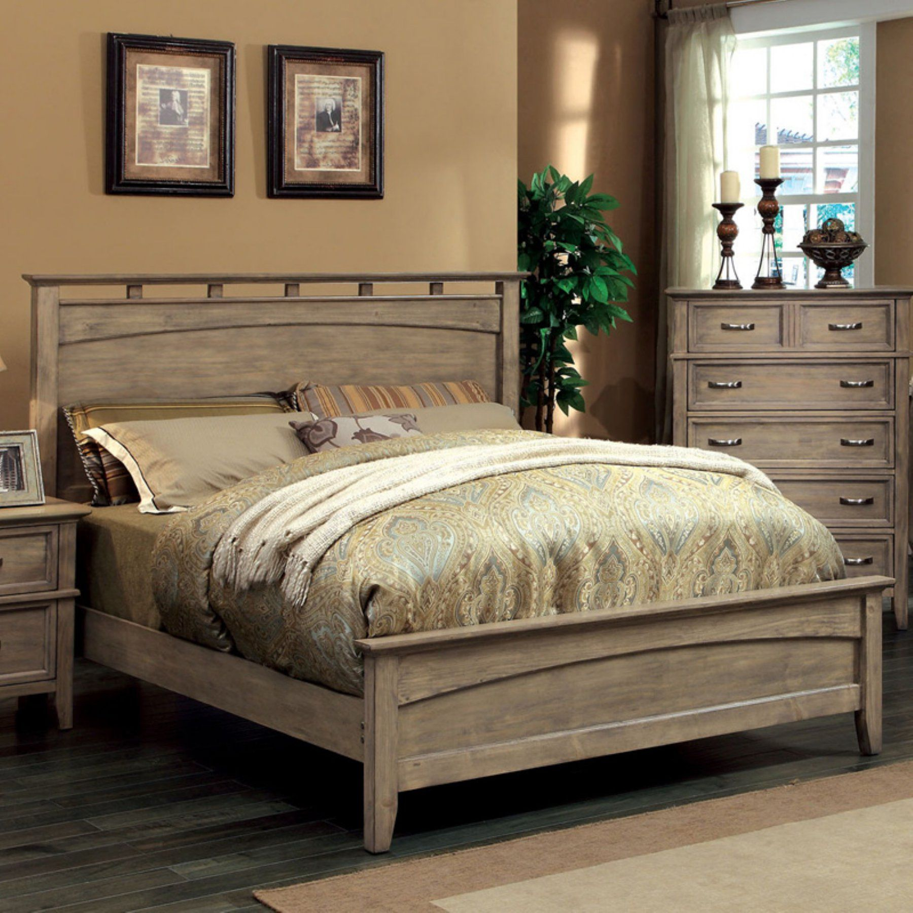 Furniture Of America Shunner Pike Low Profile Bed Weathered Oak regarding measurements 1800 X 1800