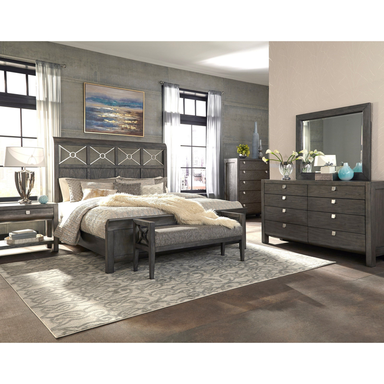 Fusion Queen Bedroom Sets Verona 8 Pc Faux Leather King Bedroom regarding size 1280 X 1280