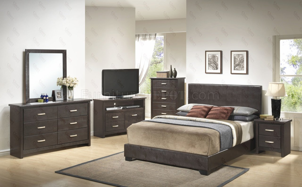 G1800 Bedroom 6pc Set In Dark Brown Glory Furniture in measurements 1280 X 793