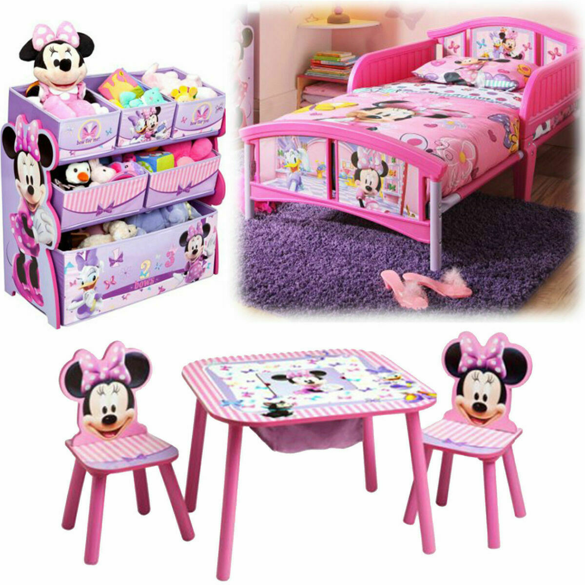 Girl Bedroom Furniture Set Toy Organizer Kid Child Toddler Bed Table Chairs throughout size 1200 X 1200
