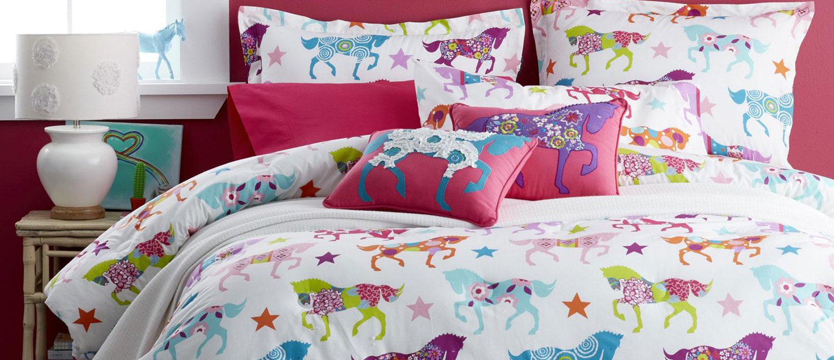Girls Horse Bedding Cowgirl Theme Bedroom Pony Bedding Sets throughout proportions 1700 X 735