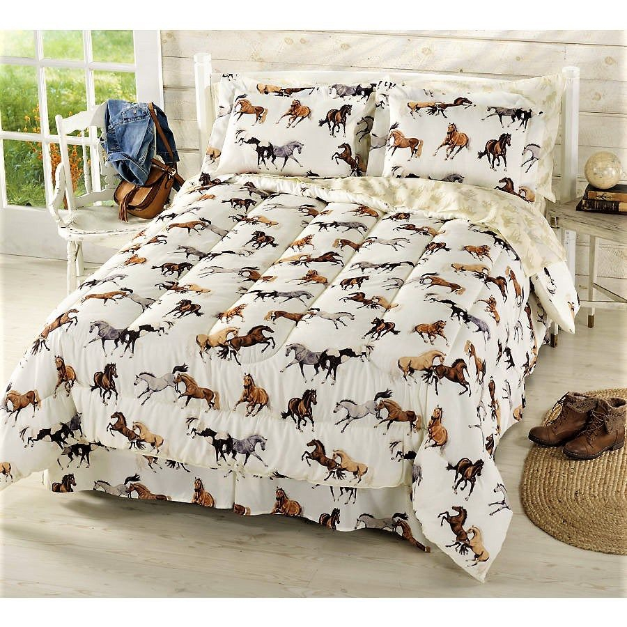 Girls Horse Bedding Horses Comforter Set With Sheets Bedding In for proportions 900 X 900