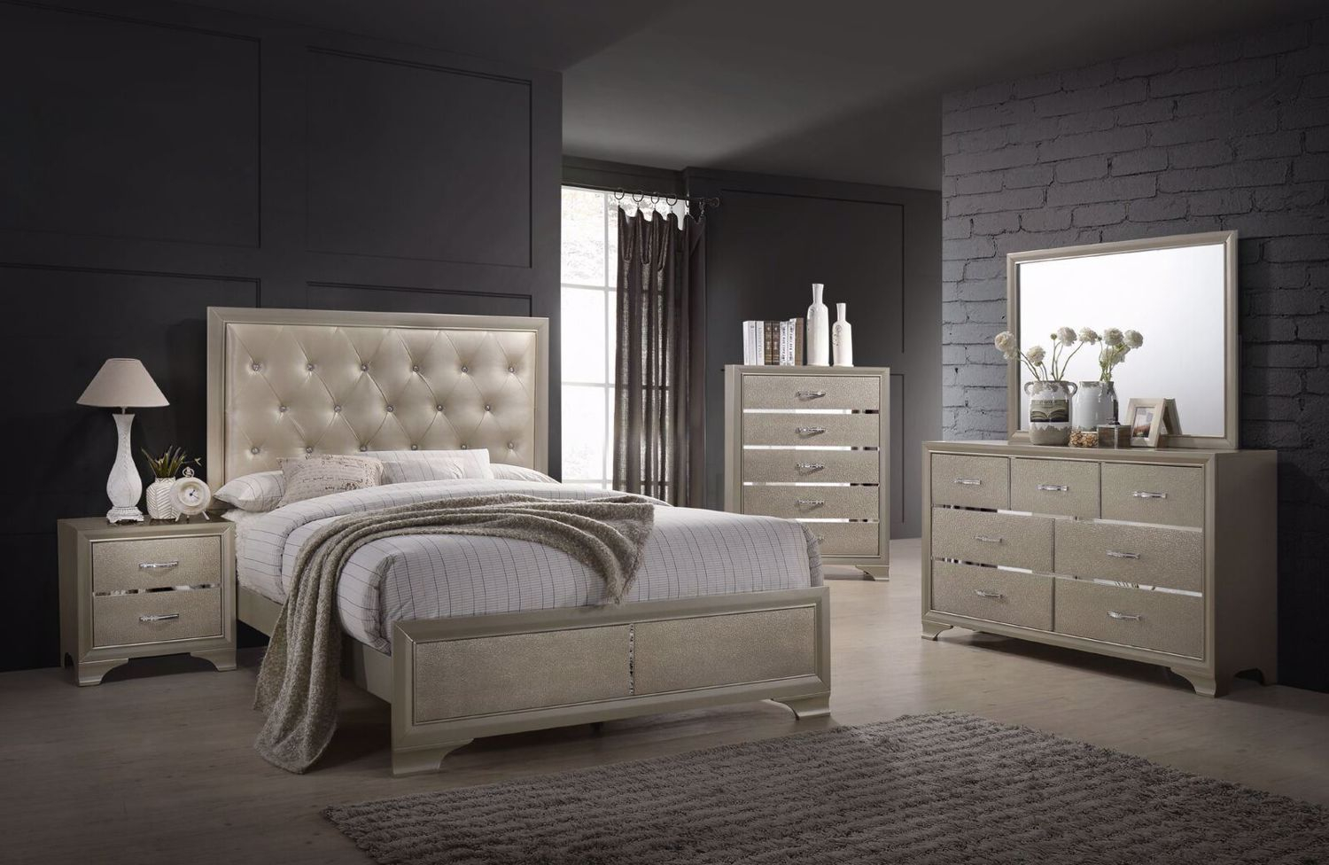 Glamour Bedroom Set throughout sizing 1500 X 976