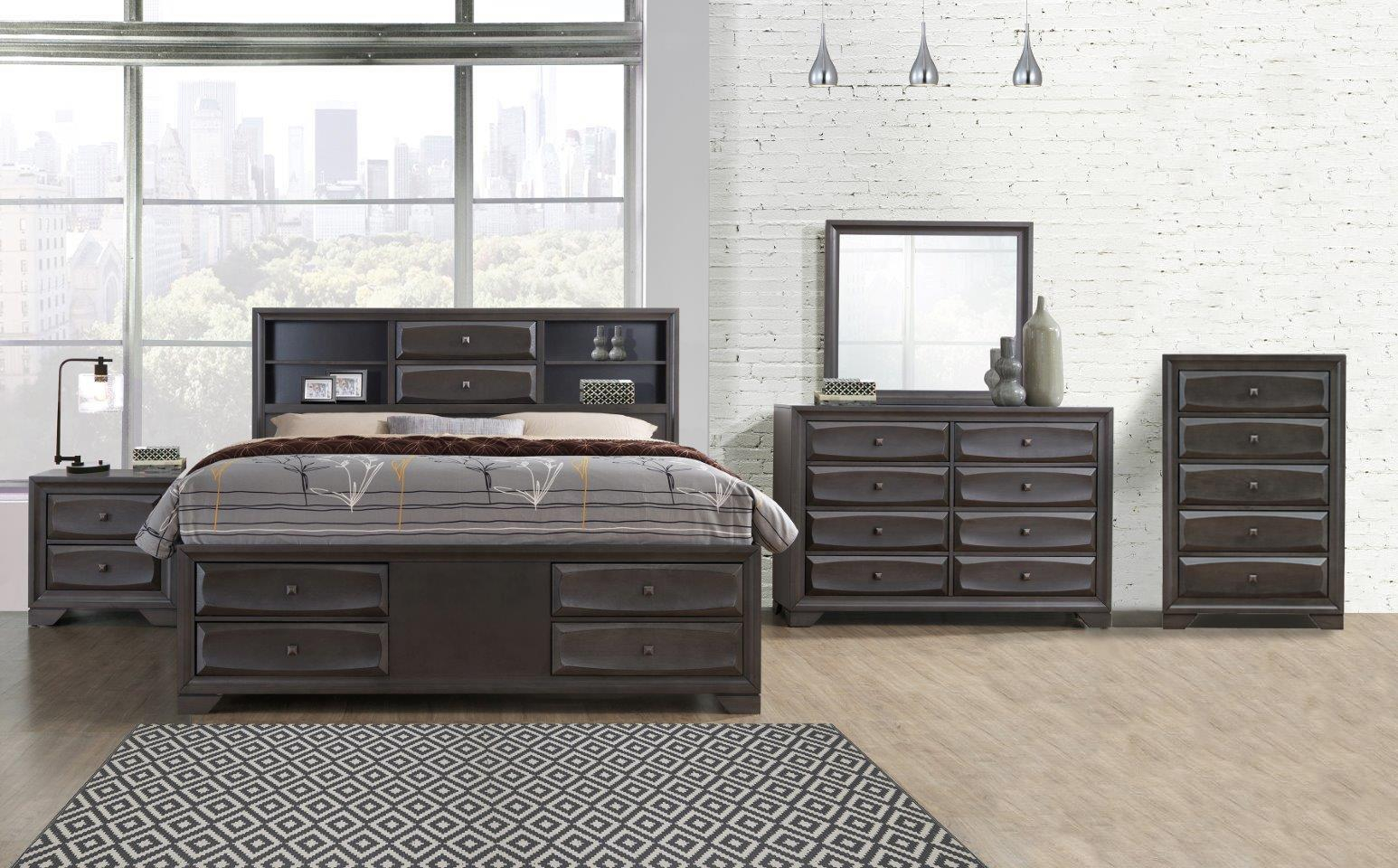 Global Furniture Usa Wyatt 5 Piece Queen Size Bedroom Set inside measurements 1546 X 960