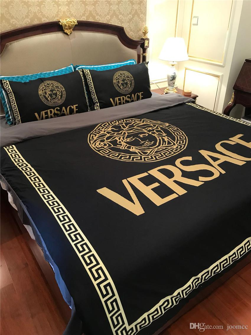 Goddess Design Black Bedding Sets Easy To Clean European Style Letter Bedsheet Cover Suit For Men And Women regarding dimensions 850 X 1133