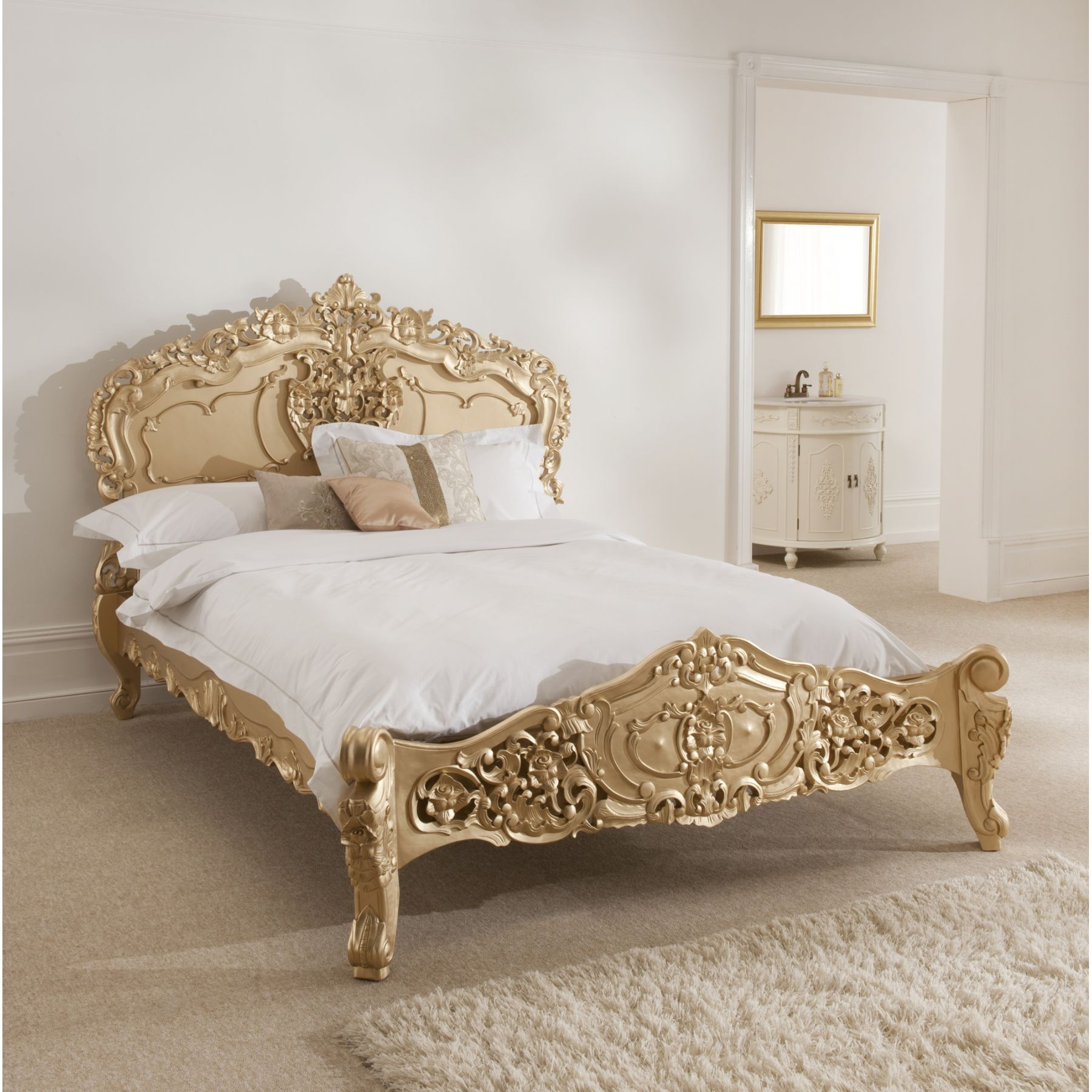 Gold Rococo Antique French Style Bed Decorating French Bed with regard to size 1800 X 1800
