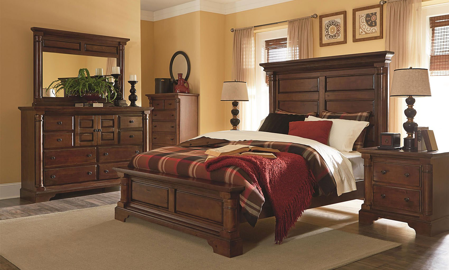 Gramercy Park Panel Bedroom Set Natural Nutmeg Progressive for proportions 1700 X 1024