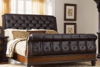 Grand Estates King Sleigh Bed W Leather Upholstery Fairmont Designs At Royal Furniture throughout measurements 3360 X 3360
