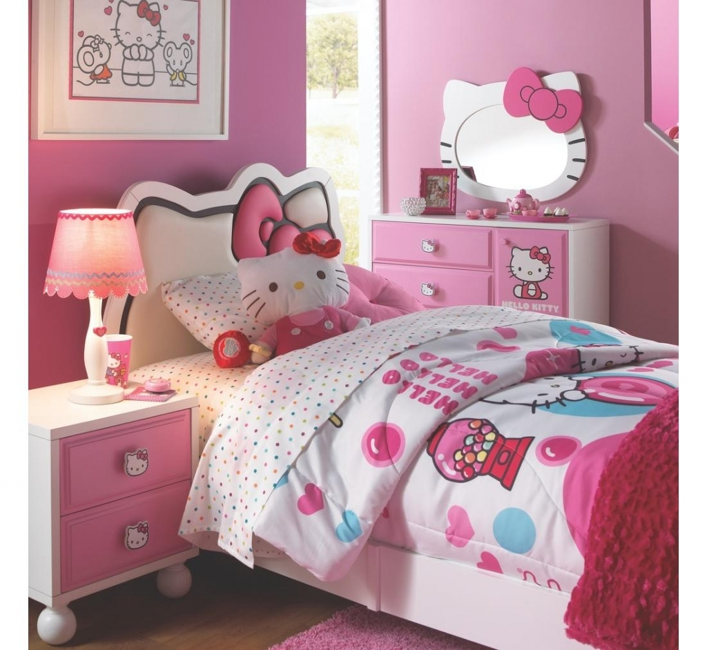 Great Hello Kitty Bedroom Set Hello Kitty 6 Pc Twin Bedroom Badcock inside sizing 1024 X 942