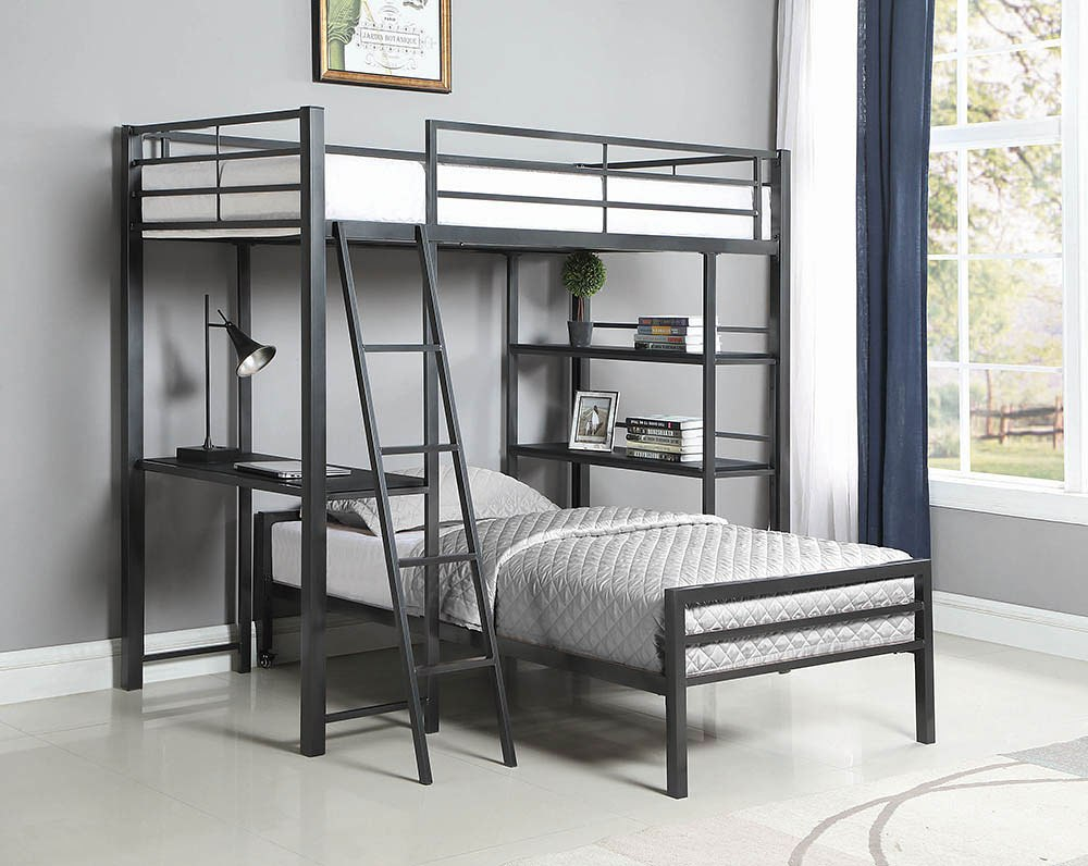 Hadley Twin Workstation Loft Bedroom Set with regard to dimensions 1000 X 796