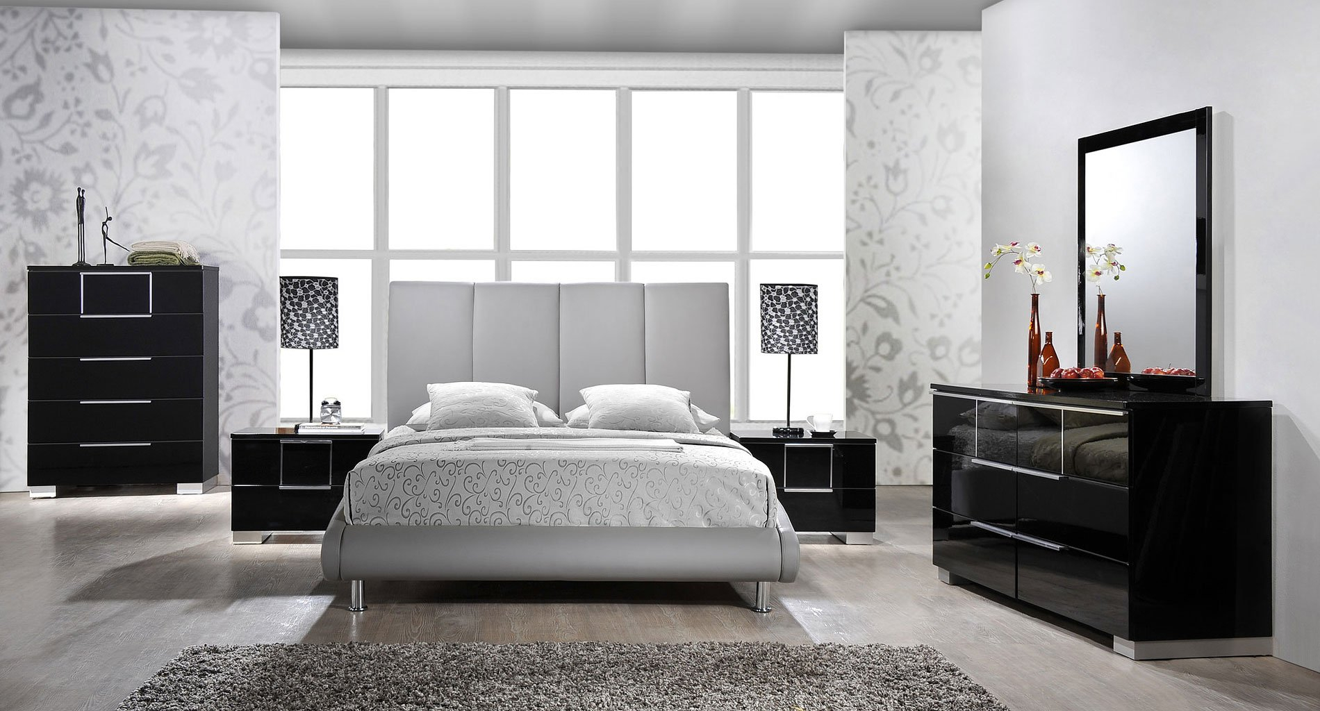 Hailey Bedroom Set W Gray Upholstered Bed pertaining to measurements 1900 X 1024