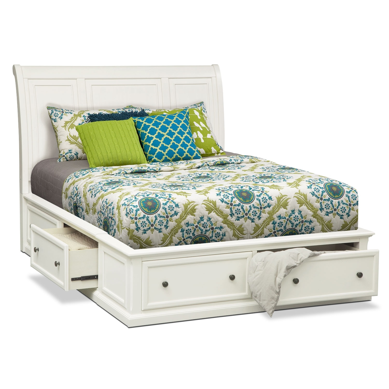 Hanover 5 Piece Queen Storage Bedroom Set White with dimensions 1500 X 1500