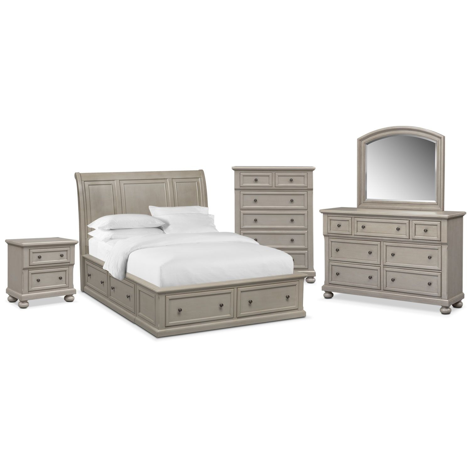 Hanover 7 Piece Storage Bedroom Set With Chest Nightstand Dresser regarding measurements 1500 X 1500