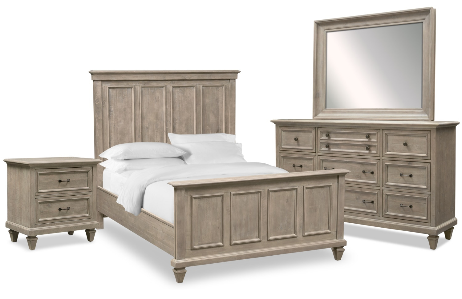 Harrison 6 Piece Bedroom Set With Nightstand Dresser And Mirror inside size 1500 X 972