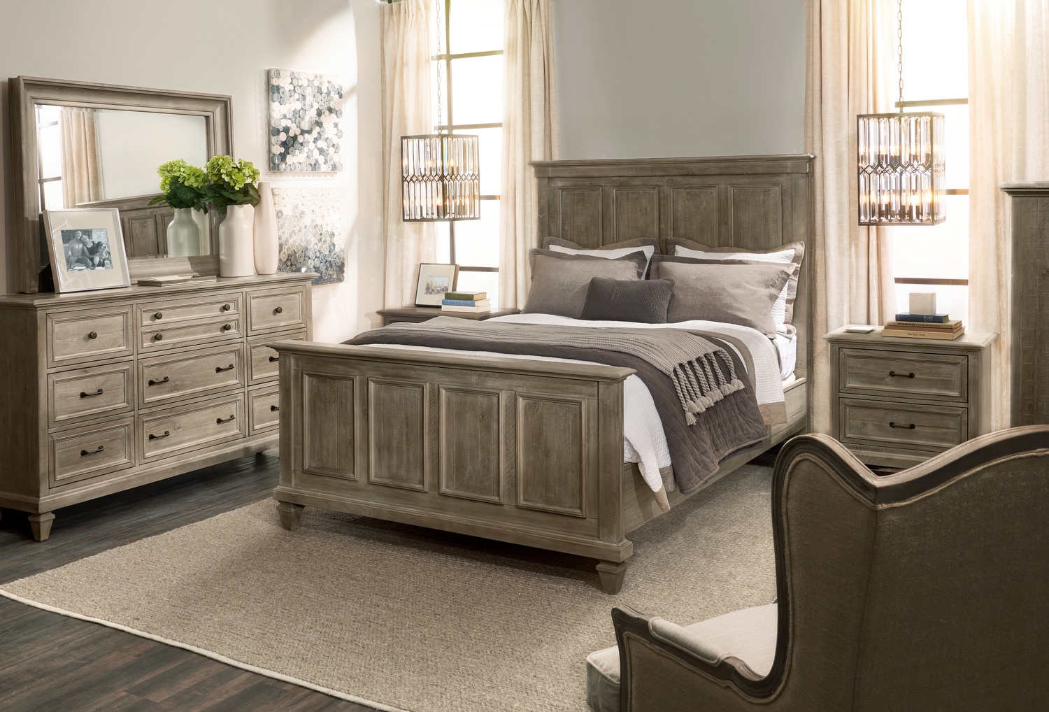 Harrison 6 Piece King Bedroom Set Gray within proportions 1500 X 1018