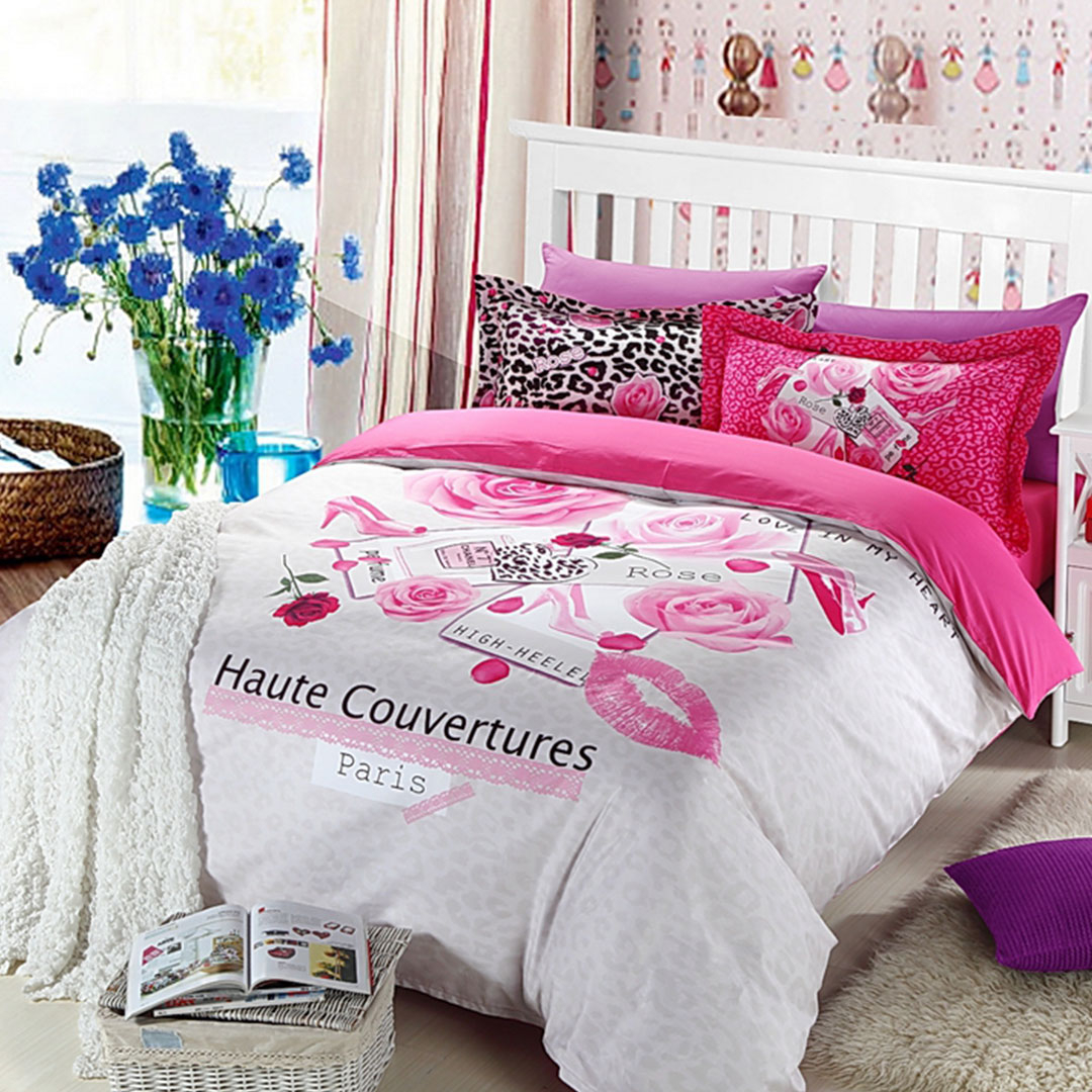 Haute Couvertures Paris Rose 5pcs Soft Cotton Bedding Set pertaining to sizing 1080 X 1080