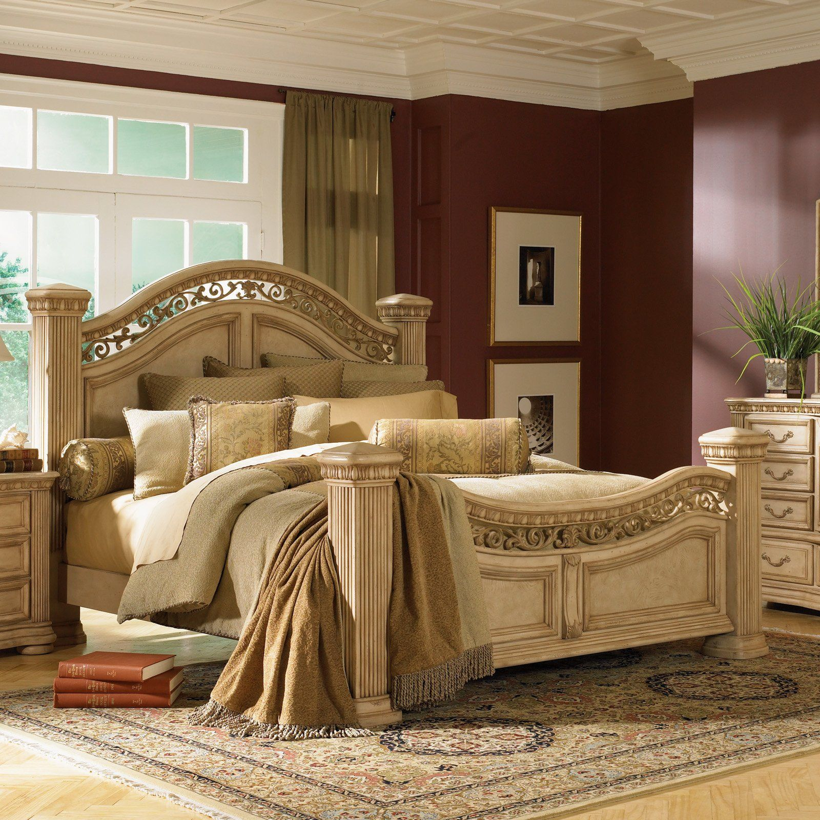 Have To Have It Cordoba Mansion Poster Bed Set Burnished Pine for proportions 1600 X 1600