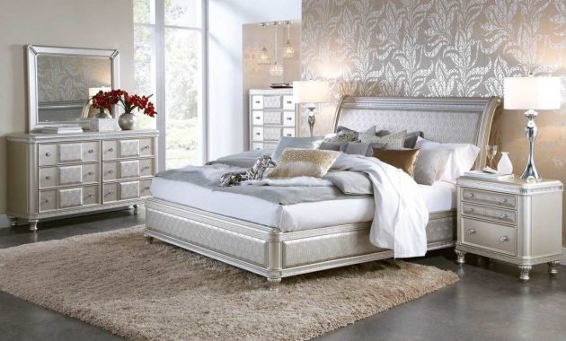 Hefner Silver 5pc King Bedroom Group Badcock More My Furniture throughout dimensions 1100 X 1012