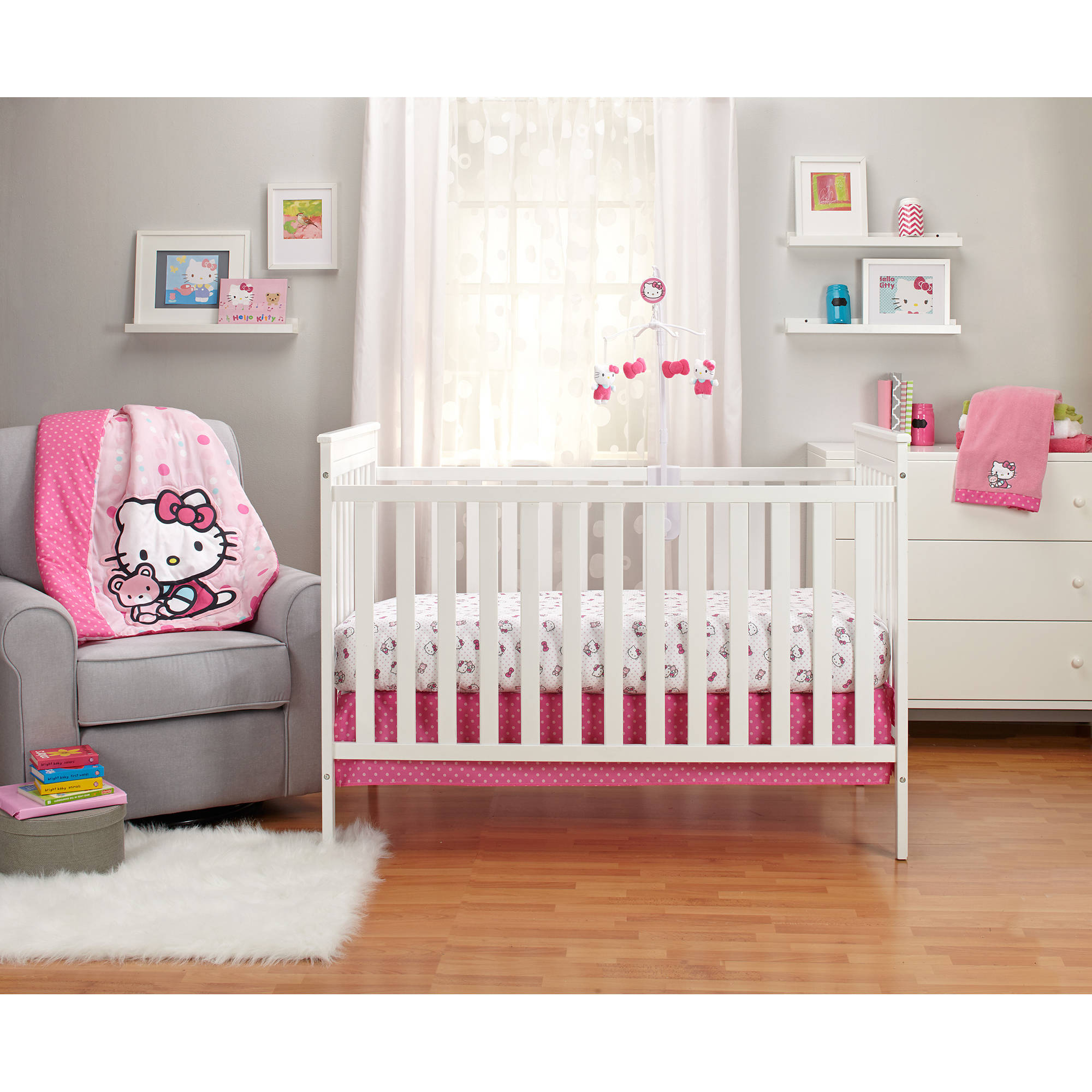 Hello Kitty Cute As A Button 3 Piece Crib Bedding Set for proportions 2000 X 2000