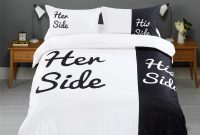 Her Side His Side Couples Bedding Sets 4pcs 3pcs Duvet Cover Bed Sheet With Pillow Casesqueen King White And Black Bed Linens Set throughout proportions 1645 X 1920