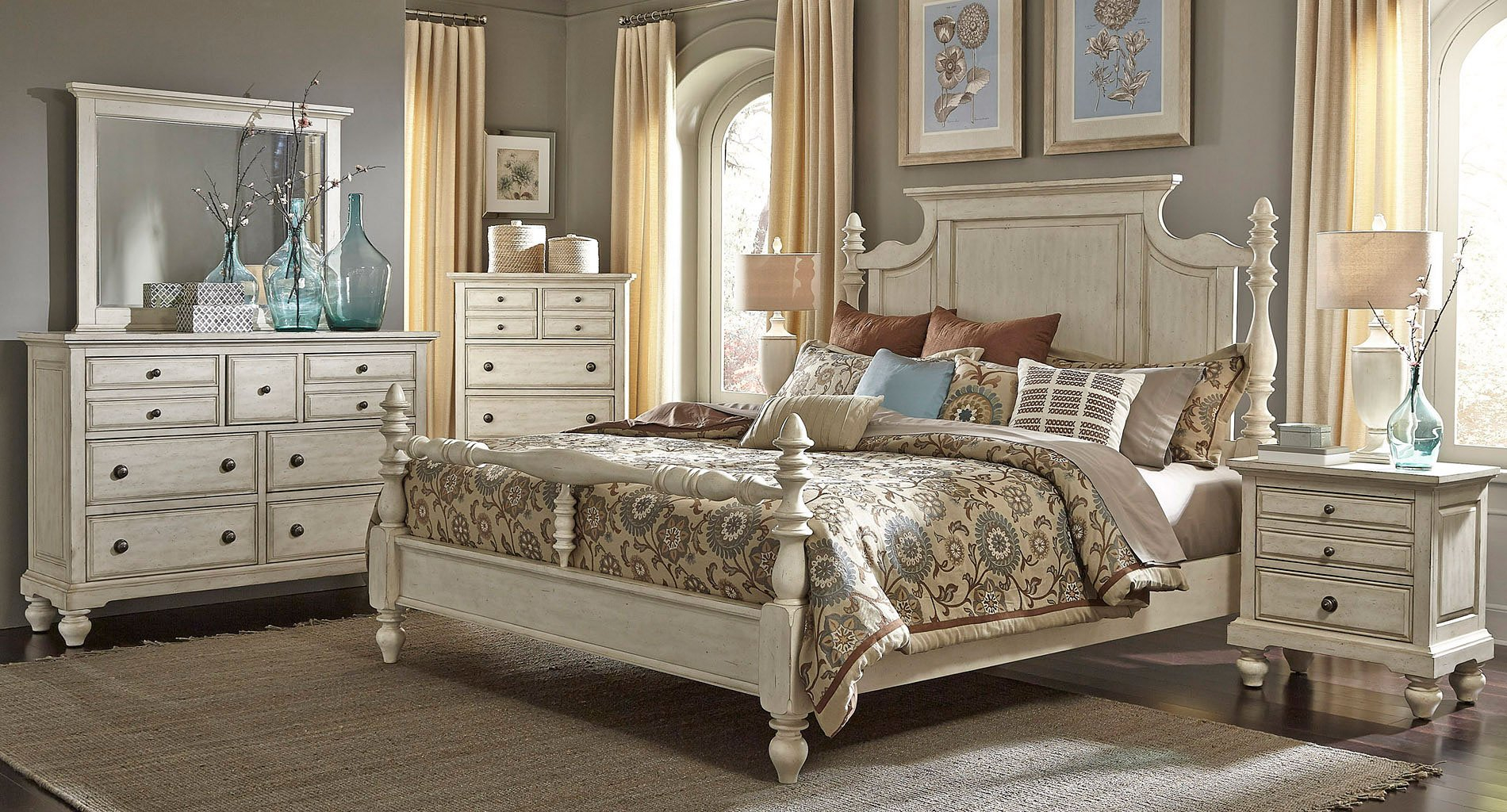 High Country Poster Bedroom Set White pertaining to sizing 1900 X 1024