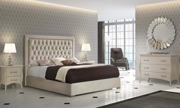 High End Modern Design Cream Bedroom Set inside sizing 1700 X 1000