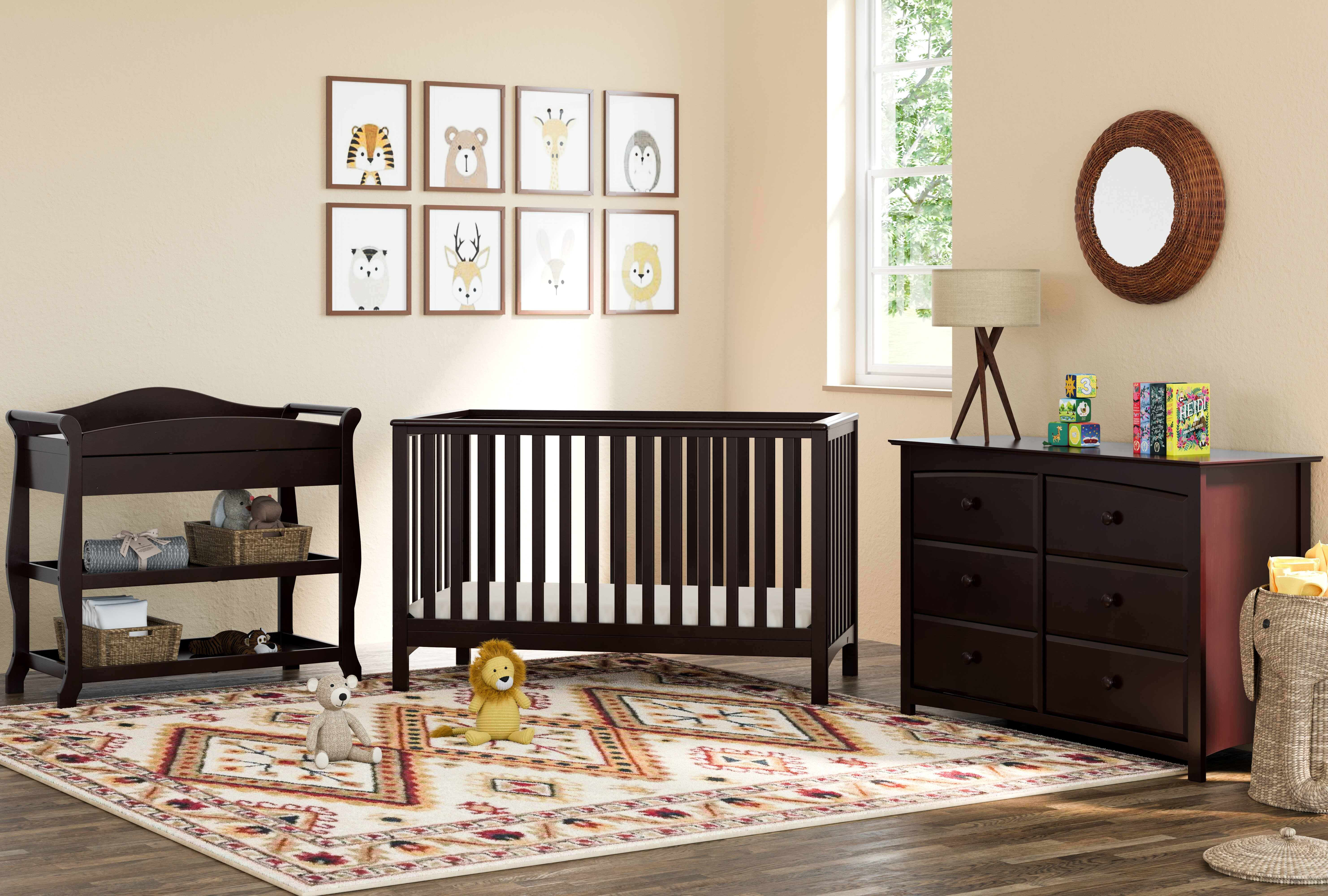Hillcrest 3 In 1 Convertible Crib 3 Piece Nursery Furniture Set throughout measurements 5927 X 4000