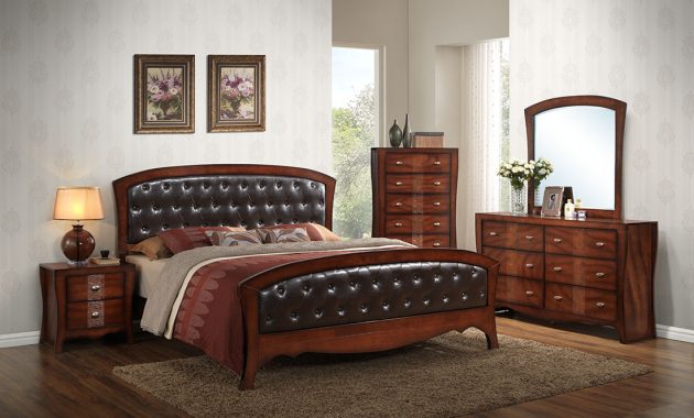 Home Source Jenny Bedroom Queen Bed Dresser Mirror 2 Nightstands And Chest for size 1100 X 733