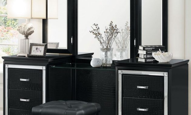 Homelegance Allura Black Vanity Dresser With Mirror with sizing 1365 X 1555