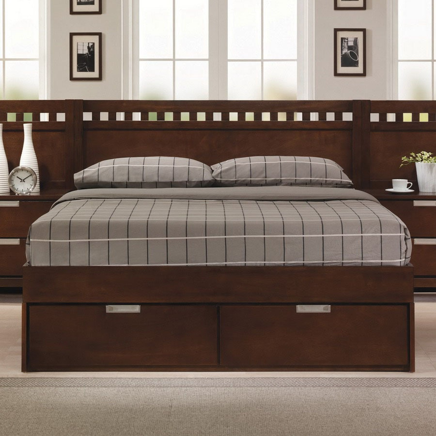 Homelegance Bella Brown Cherry Queen Platform Bed With Storage At intended for dimensions 900 X 900