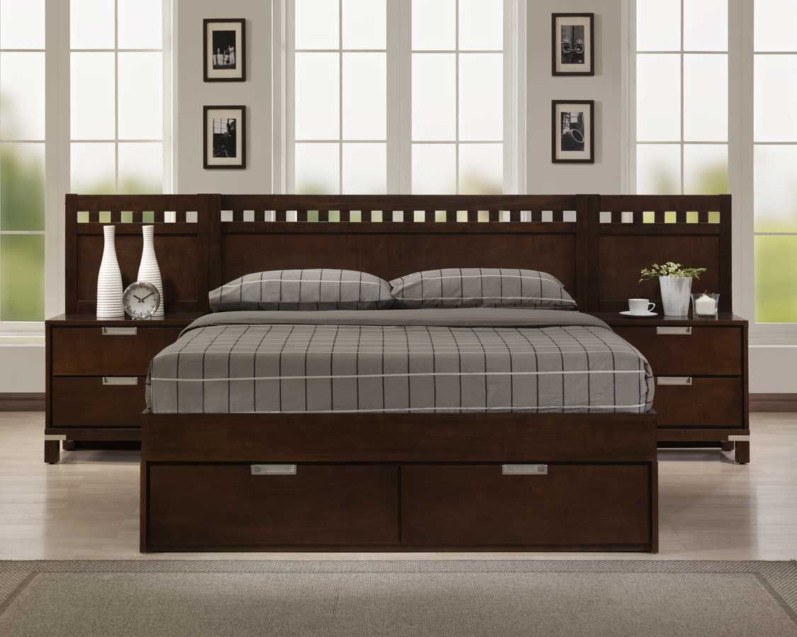 Homelegance Bella Platform Storage Bed In Warm Brown Cherry For pertaining to size 1125 X 900