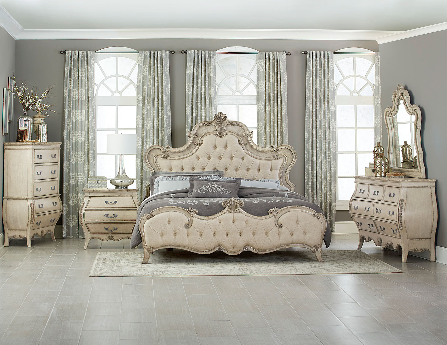 Homelegance Elsmere Button Tufted Upholstered Bedroom Set Antique Gray inside measurements 1500 X 1159