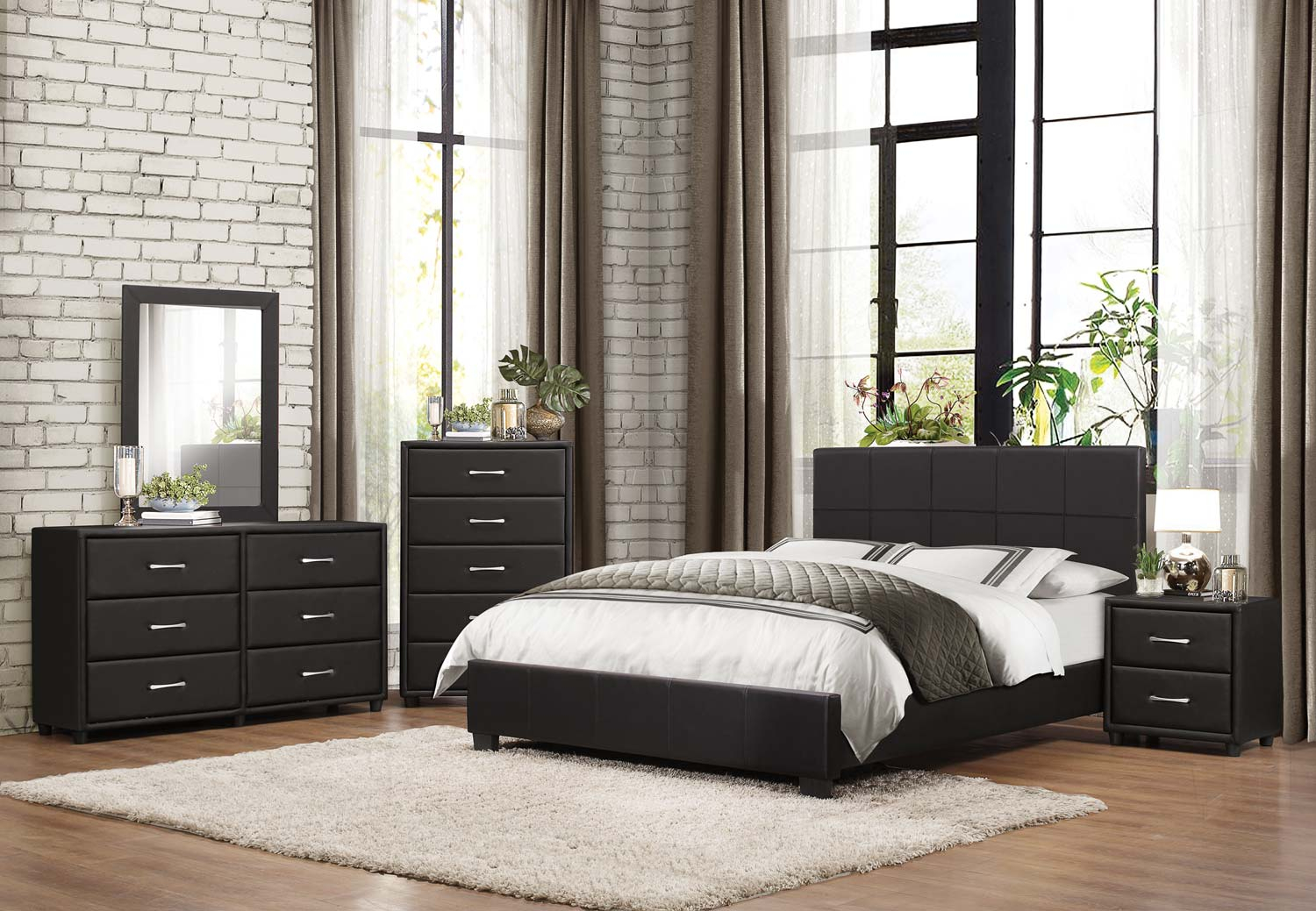 Homelegance Lorenzi 5pc Black Queen Platform Bedroom Group inside measurements 1500 X 1039