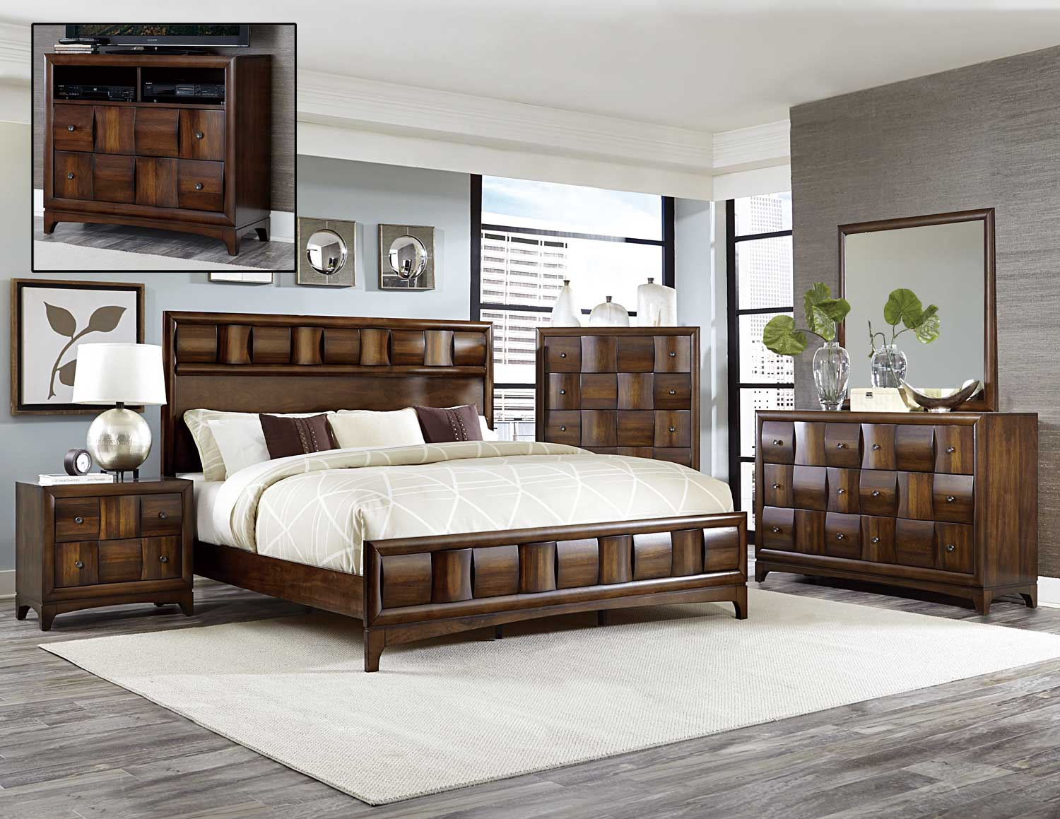 Homelegance Porter Bedroom Set Warm Walnut throughout proportions 1500 X 1159